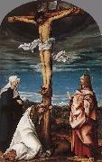 BURGKMAIR, Hans Crucifix with Mary, Mary Magdalen and St John the Evangelist oil painting artist